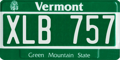 VT license plate XLB757