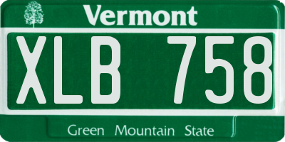 VT license plate XLB758