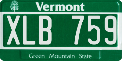 VT license plate XLB759