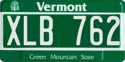 VT license plate XLB762