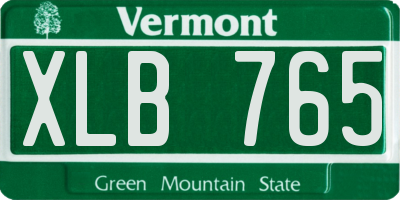 VT license plate XLB765