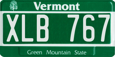 VT license plate XLB767