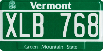 VT license plate XLB768