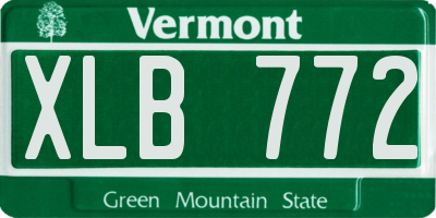 VT license plate XLB772