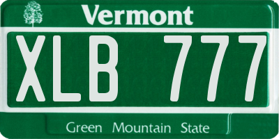 VT license plate XLB777