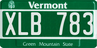 VT license plate XLB783