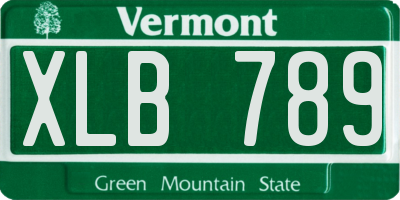 VT license plate XLB789