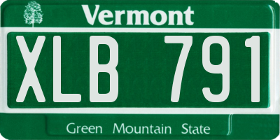 VT license plate XLB791