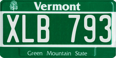VT license plate XLB793