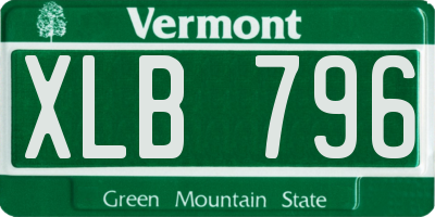 VT license plate XLB796