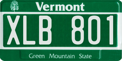 VT license plate XLB801