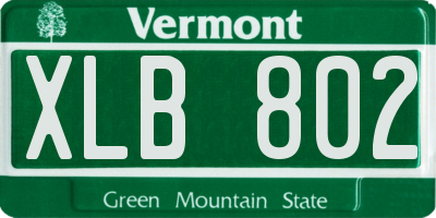 VT license plate XLB802