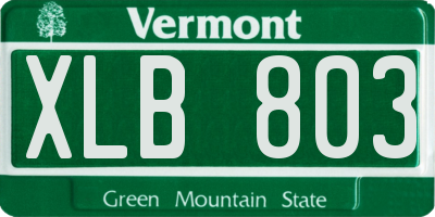 VT license plate XLB803