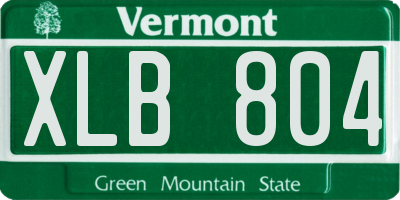VT license plate XLB804