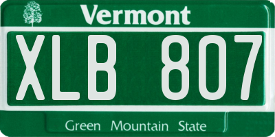 VT license plate XLB807