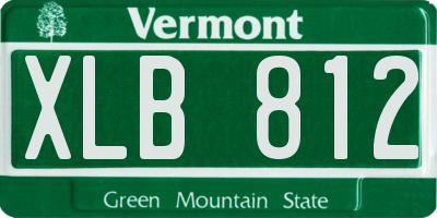 VT license plate XLB812