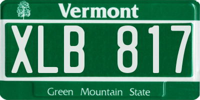 VT license plate XLB817