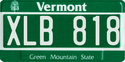 VT license plate XLB818