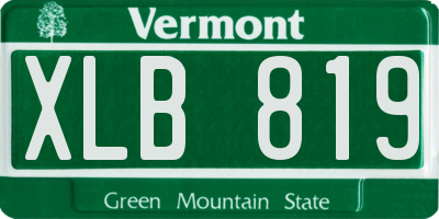 VT license plate XLB819