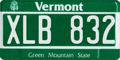 VT license plate XLB832