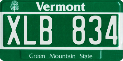 VT license plate XLB834