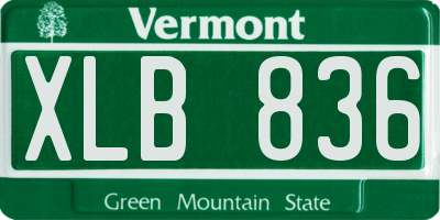 VT license plate XLB836