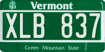 VT license plate XLB837