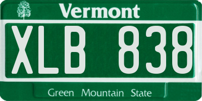 VT license plate XLB838