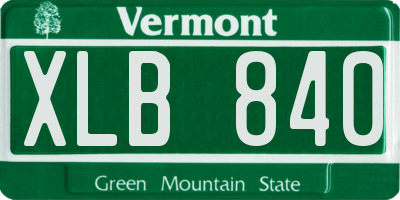 VT license plate XLB840