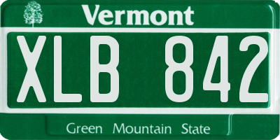 VT license plate XLB842