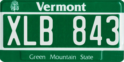 VT license plate XLB843