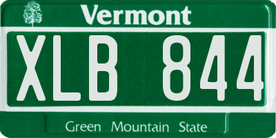 VT license plate XLB844