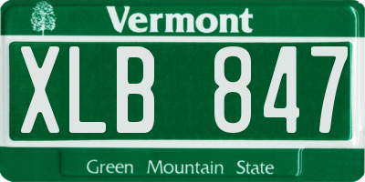 VT license plate XLB847