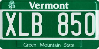 VT license plate XLB850