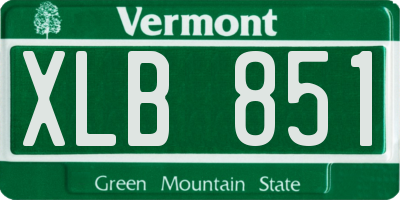VT license plate XLB851
