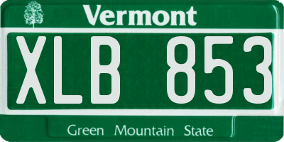 VT license plate XLB853