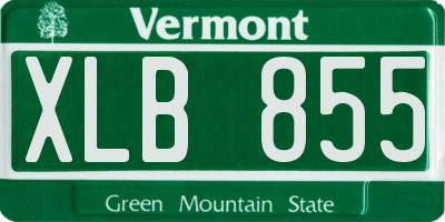 VT license plate XLB855