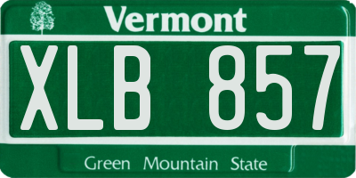 VT license plate XLB857