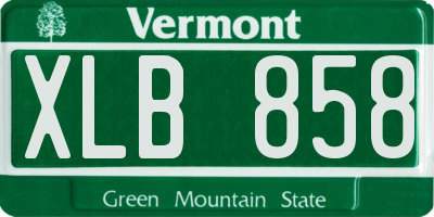 VT license plate XLB858