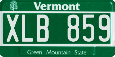 VT license plate XLB859