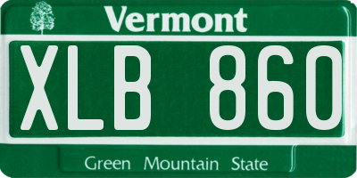 VT license plate XLB860