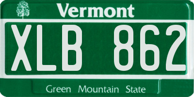 VT license plate XLB862
