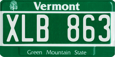 VT license plate XLB863