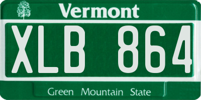 VT license plate XLB864