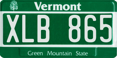 VT license plate XLB865
