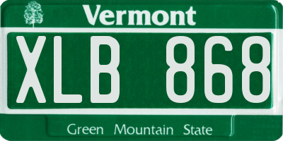 VT license plate XLB868