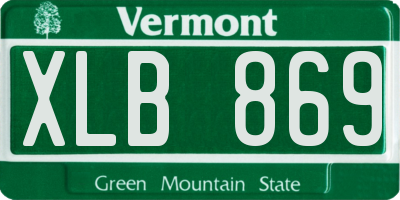VT license plate XLB869