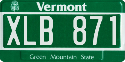 VT license plate XLB871