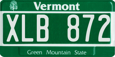 VT license plate XLB872