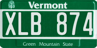 VT license plate XLB874